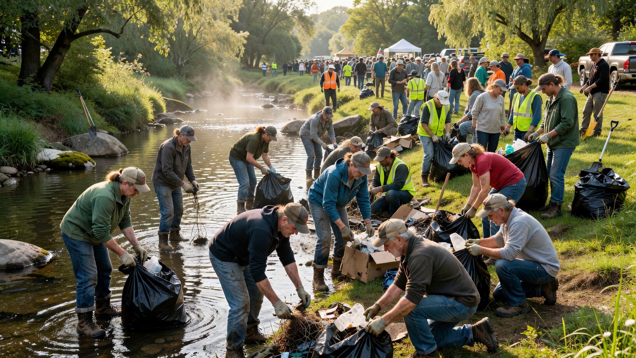 Record Turnout for Creekside Creek Cleanup